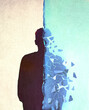 © Westend61 - Illustration of silhouette of disintegrating man