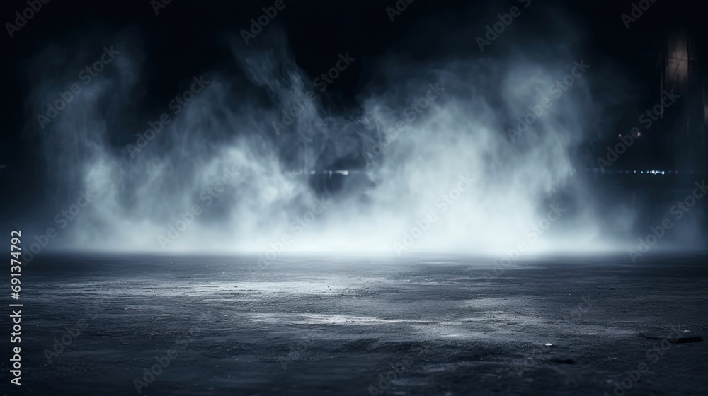 Ilustración de Stock A mysterious and dramatic night scene with a beam ...
