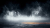 Fototapeta Niebo - A mysterious and dramatic night scene with a beam of light emerging from stormy clouds. Perfect for book covers, spooky themed designs, and dramatic storytelling visuals.