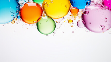 Wall Mural - colorful bubbles on white background