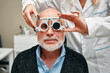 Glasses fitting and eye examination by an ophthalmologist