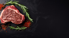 Kansas marbled beef steak with rosemary