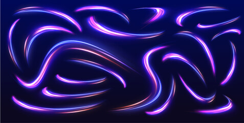 Aufkleber - Image of speed motion on the road. Abstract comet of light in galaxy. Creative vector illustration of flying cosmic meteor, planetoid, comet, fireball isolated on transparent background. 