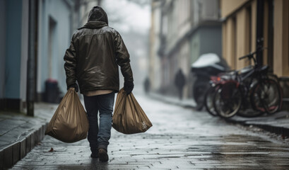 Homeless man in the street