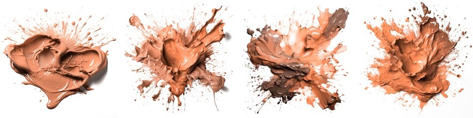 Naklejka na meble Set image, oil stains of mocha a white background visually appealing addition to the color trends of the year 2024