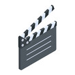 Handy isometric icon of a clapperboard 