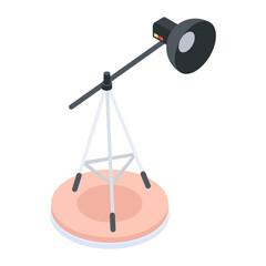 Sticker - Editable isometric icon of a spotlight stand 