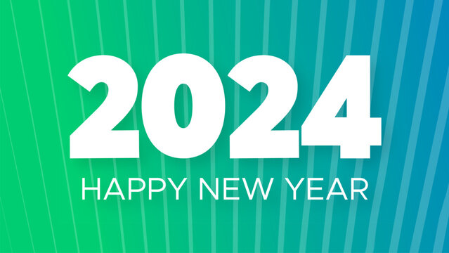 2024 Happy New Year on colorful background