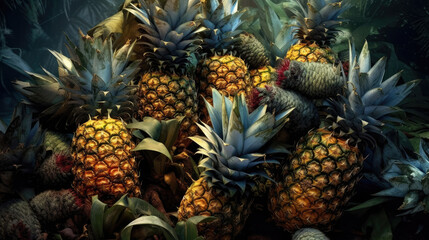   a pile of pineapples