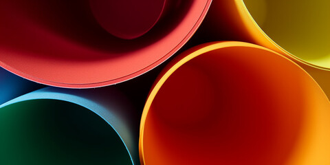 Wall Mural - Background image of colorful roll shapes, Generative AI