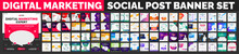 Big Mega Set Of Digital Marketing Social Media Post Banner Template. Clean Minimal Editable Square Digital Marketing Web Banner Or Business Marketing Post Banner Big Mega Bundle Collection.
