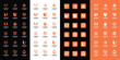 Set of abstract letter U , with orange color style, icons for all businesses