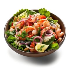 Poster - Salad with Seafood and Greens