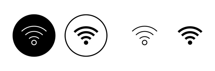 Wall Mural - wifi icons set. signal vector icon. wireless and wifi icon or sign for remote internet access