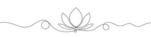 Continuous Line Drawing Of Lotus Flower. One Line Drawing Background. Lotus Continuous Line.