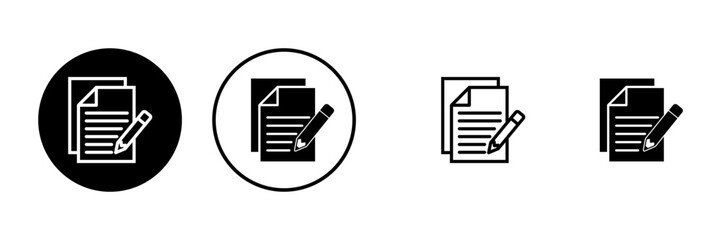 Leinwandbilder - Note icons set. Taking note icon vector. Edit line icon. Document write. Content writing