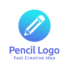 Sticker - pencil vector illustration icon and logo of education on white background