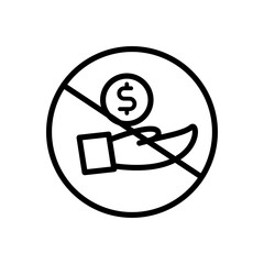 Canvas Print - Stop Corruption icon. anti corruption or no black money laundering to bribe illegal money vector sign. stop corruption and bribery crime symbol logo sign mark