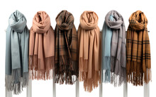 Warm Scarves Isolated On A Transparent Background.