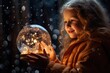 Childs Awe As They Uncover Magical Snow Globe. Сoncept Magical Winter Wonderland, Enchanted Snowflakes, Captivating Discovery, Childlike Wonder, Sparkling Magic