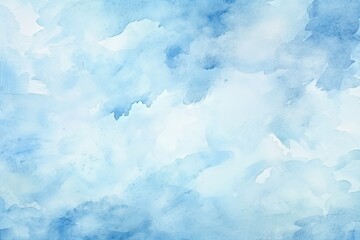 Wall Mural - Watercolor background. Abstract streaks in the form of haze, clouds. Blue sky, atmosphere