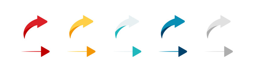 Wall Mural - arrow icon set. colored arrow symbols. arrow of different types. arrow isolated vector graphic eleme