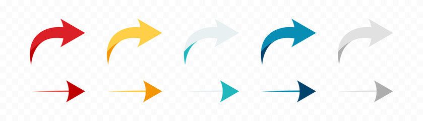 Wall Mural - arrow icon set. colored arrow symbols. arrow of different types. arrow isolated vector graphic eleme