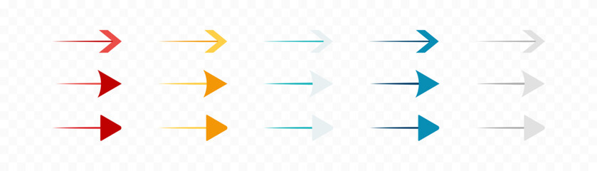 Wall Mural - arrow icon set. colored arrow symbols. arrow of different types. arrow isolated vector graphic eleme