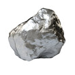 Raw platinum nugget with clear crystalline surfaces and natural texture