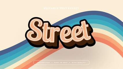 Poster - Colorful colourful street 3d editable text effect - font style. Retro text effect