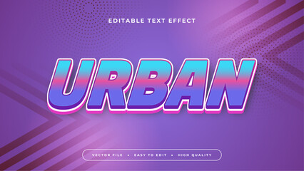 Poster - Blue pink and purple violet urban 3d editable text effect - font style