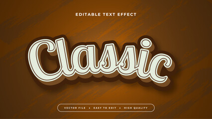 Poster - Brown and beige classic 3d editable text effect - font style. Retro text effect