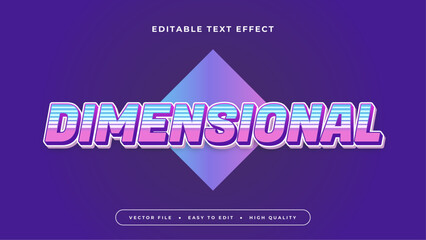 Poster - Blue white and purple violet dimensional 3d editable text effect - font style
