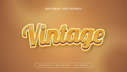 Poster - Brown and yellow vintage 3d editable text effect - font style