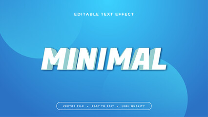 Poster - White and blue minimal 3d editable text effect - font style