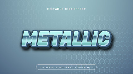 Poster - Blue and black metallic 3d editable text effect - font style