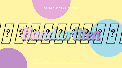 Poster - Colorful colourful handwritten 3d editable text effect - font style