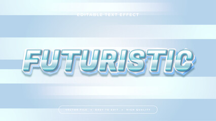 Poster - Blue and white futuristic 3d editable text effect - font style