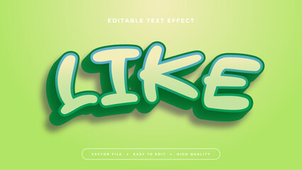 Poster - Green like 3d editable text effect - font style. Text effect for social media, post, story, feed, video, and template
