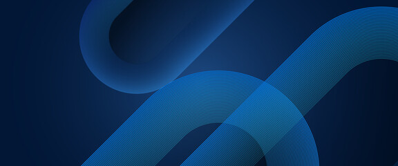 Wall Mural - Blue modern futuristic vector abstract banner with shape shiny lines. Futuristic technology concept. Suit for poster, banner, brochure, corporate, website