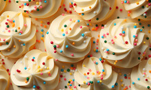 Cake Frosting Texture Background Vector With Sprinkles On Top 