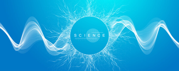 Aufkleber - Molecular abstract structure background. Scientific vector illustration with molecule DNA. Medical, science and technology concept for banner template or header.