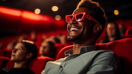 Wall Mural - A man at the movie theater