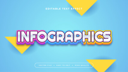 Poster - Colorful colourful infographics 3d editable text effect - font style