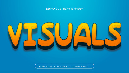 Poster - Yellow orange and blue visuals 3d editable text effect - font style