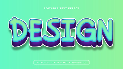 Poster - Green and blue design 3d editable text effect - font style