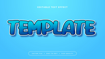 Poster - Blue template 3d editable text effect - font style