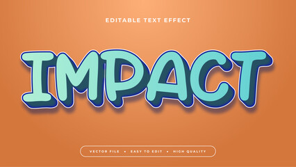 Poster - Brown and blue impact 3d editable text effect - font style