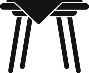 Poster - Picnic table icon simple vector. View top home. Chair deck metal