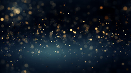 abstract background with dark blue and gold particle. new year, christmas background with gold stars